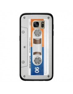 Coque White Cassette K7 pour Samsung Galaxy S7 Edge -...