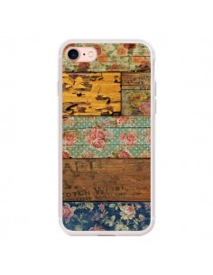 Coque iPhone 7/8 et SE 2020 Barocco Style Bois -...