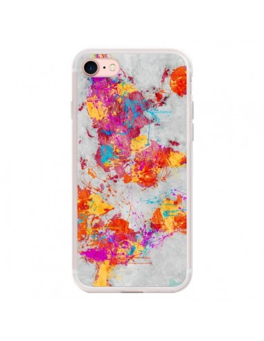 Coque iPhone 7/8 et SE 2020 Terre Map Monde Mother Earth Crying - Maximilian San