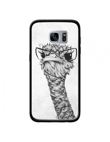 Coque Ostrich Autruche Noir et Blanc pour Samsung Galaxy S7 - LouJah