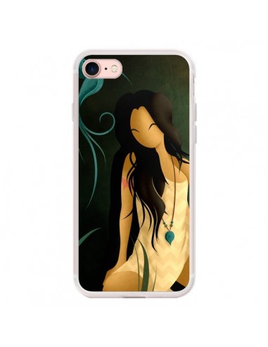 Coque iPhone 7/8 et SE 2020 Femme Indienne Pocahontas - LouJah