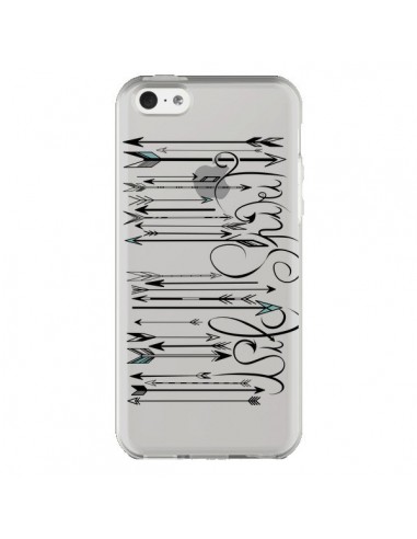 Coque iPhone 5C Code Barres Flèches Transparente - LouJah