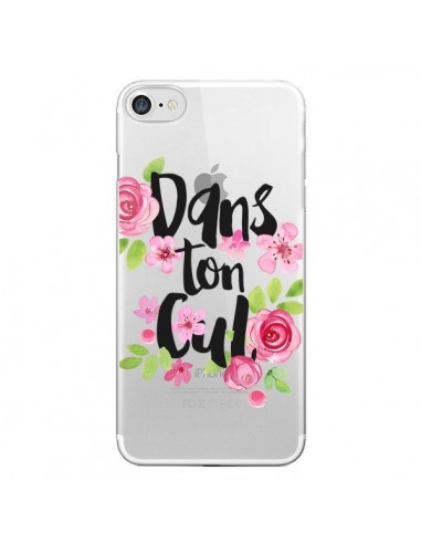 Coque iPhone 7/8 et SE 2020 Dans Ton Cul Fleurs Transparente - Maryline Cazenave