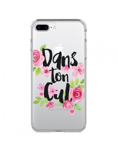 Coque iPhone 7 Plus et 8 Plus Dans Ton Cul Fleurs Transparente - Maryline Cazenave