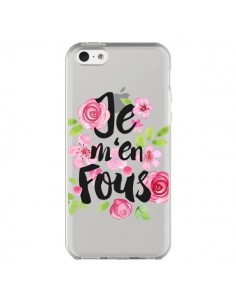 Coque iPhone 5C Je M'en Fous Fleurs Transparente -...
