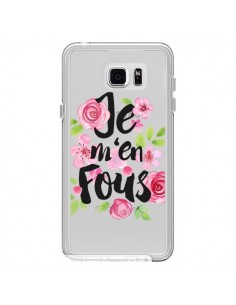 Coque Je M'en Fous Fleurs Transparente pour Samsung...