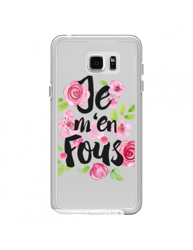 Coque Je M'en Fous Fleurs Transparente pour Samsung Galaxy Note 5 - Maryline Cazenave