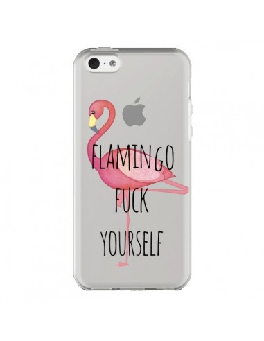 Coque iPhone 5C Flamingo Fuck Transparente - Maryline Cazenave