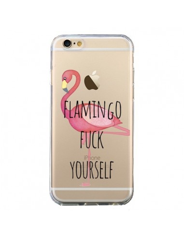 Coque iPhone 6 et 6S Flamingo Fuck Transparente - Maryline Cazenave