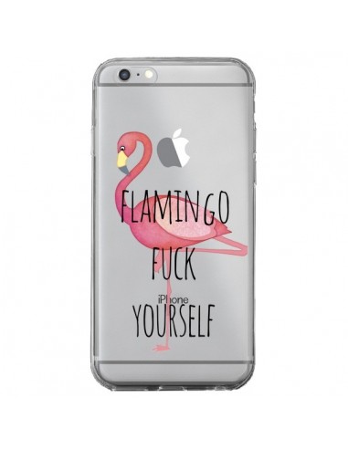 Coque iPhone 6 Plus et 6S Plus Flamingo Fuck Transparente - Maryline Cazenave