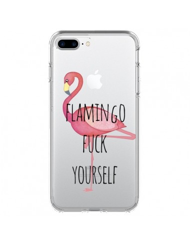Coque iPhone 7 Plus et 8 Plus Flamingo Fuck Transparente - Maryline Cazenave