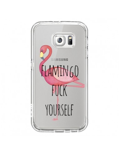 Coque Flamingo Fuck Transparente pour Samsung Galaxy S6 - Maryline Cazenave