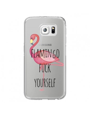 Coque Flamingo Fuck Transparente pour Samsung Galaxy S6 Edge - Maryline Cazenave