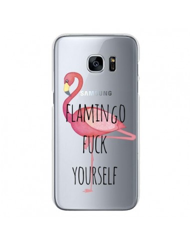 Coque Flamingo Fuck Transparente pour Samsung Galaxy S7 - Maryline Cazenave