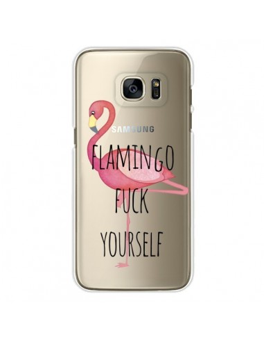 Coque Flamingo Fuck Transparente pour Samsung Galaxy S7 Edge - Maryline Cazenave
