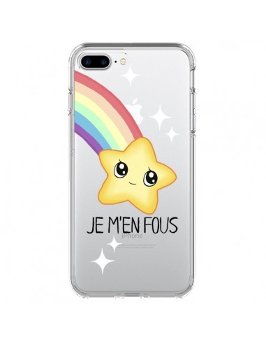 Coque iPhone 7 Plus et 8 Plus Etoile Je M'en Fous Transparente - Maryline Cazenave