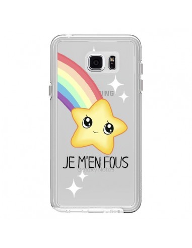 Coque Etoile Je M'en Fous Transparente pour Samsung Galaxy Note 5 - Maryline Cazenave