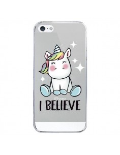 Coque iPhone 5/5S et SE Licorne I Believe Transparente -...