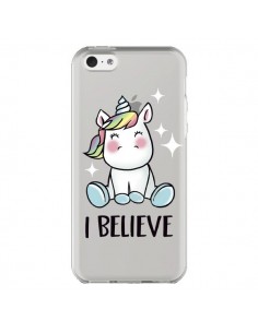 Coque iPhone 5C Licorne I Believe Transparente - Maryline...