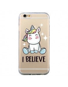 Coque iPhone 6 et 6S Licorne I Believe Transparente -...