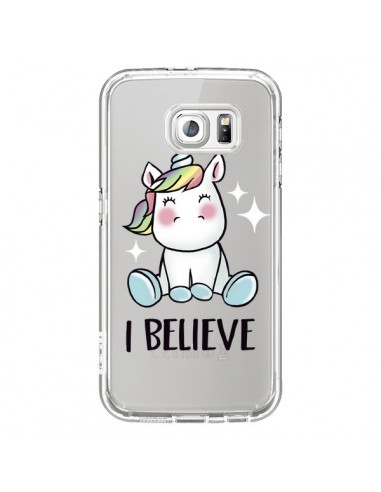 Coque Licorne I Believe Transparente pour Samsung Galaxy S6 - Maryline Cazenave