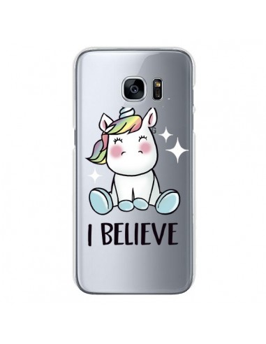 Coque Licorne I Believe Transparente pour Samsung Galaxy S7 - Maryline Cazenave