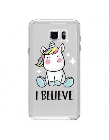 Coque Licorne I Believe Transparente pour Samsung Galaxy Note 5 - Maryline Cazenave