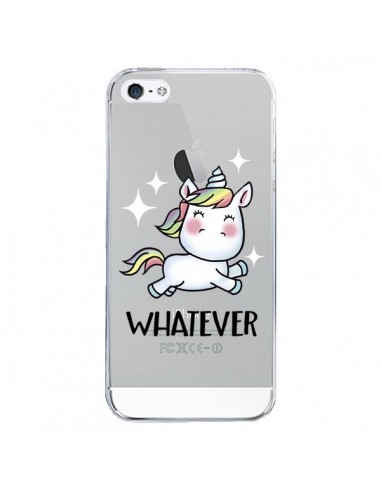 Coque iPhone 5/5S et SE Licorne Whatever Transparente - Maryline Cazenave