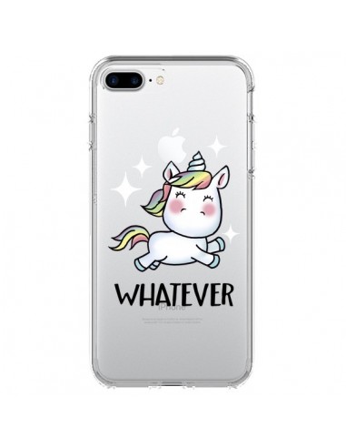 Coque iPhone 7 Plus et 8 Plus Licorne Whatever Transparente - Maryline Cazenave