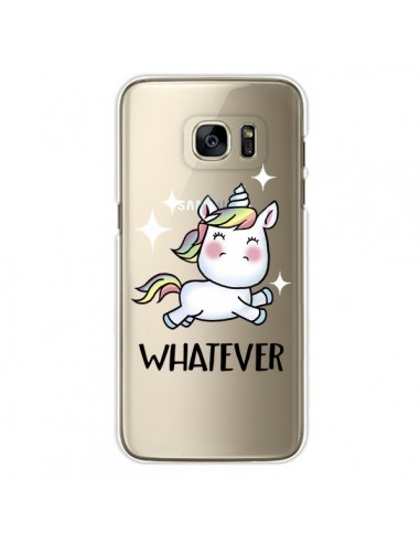 Coque Licorne Whatever Transparente pour Samsung Galaxy S7 Edge - Maryline Cazenave