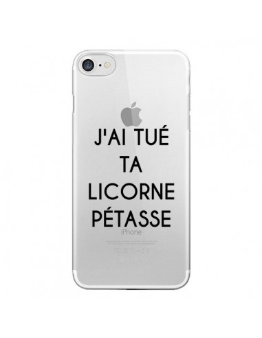 Coque iPhone 7/8 et SE 2020 Tué Licorne Pétasse Transparente - Maryline Cazenave