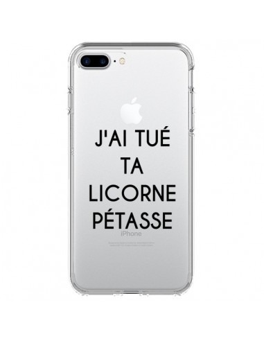 Coque iPhone 7 Plus et 8 Plus Tué Licorne Pétasse Transparente - Maryline Cazenave