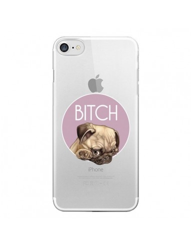 Coque iPhone 7/8 et SE 2020 Bulldog Bitch Transparente - Maryline Cazenave