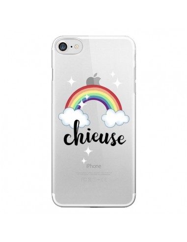 Coque iPhone 7/8 et SE 2020 Chieuse Arc En Ciel Transparente - Maryline Cazenave