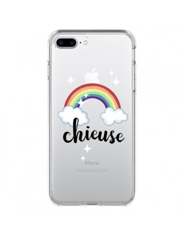 Coque iPhone 7 Plus et 8 Plus Chieuse Arc En Ciel Transparente - Maryline Cazenave