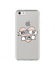 Coque iPhone 5C Waste Of Time Transparente - Maryline...