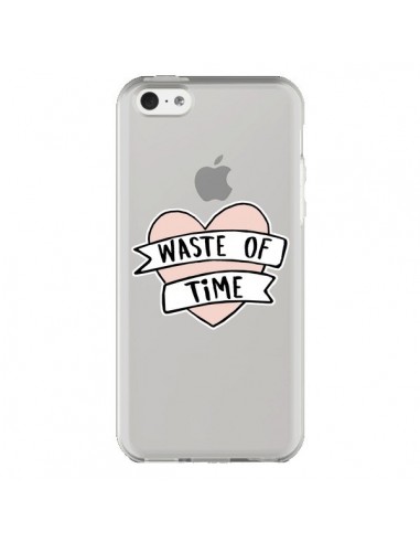 Coque iPhone 5C Waste Of Time Transparente - Maryline Cazenave