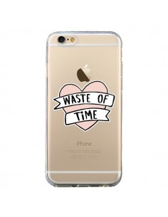 Coque iPhone 6 et 6S Waste Of Time Transparente -...