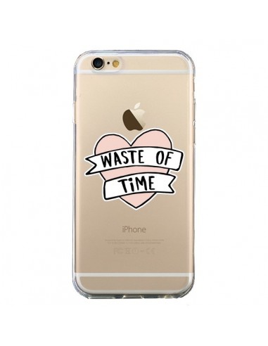 Coque iPhone 6 et 6S Waste Of Time Transparente - Maryline Cazenave