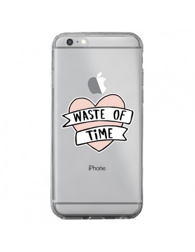 Coque iPhone 6 Plus et 6S Plus Waste Of Time Transparente - Maryline Cazenave
