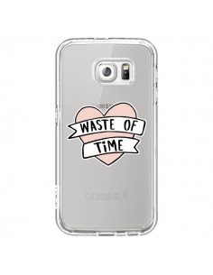 Coque Waste Of Time Transparente pour Samsung Galaxy S6 -...