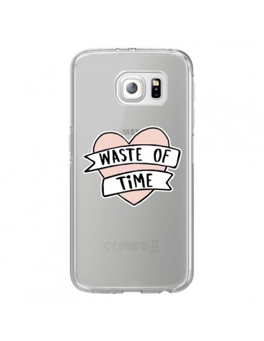 Coque Waste Of Time Transparente pour Samsung Galaxy S6 Edge - Maryline Cazenave