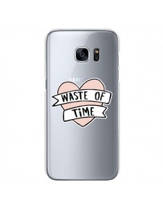 Coque Waste Of Time Transparente pour Samsung Galaxy S7 -...