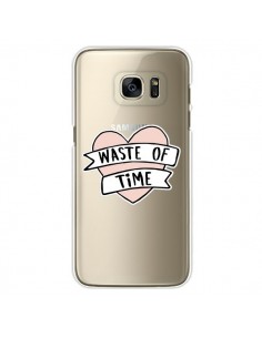 Coque Waste Of Time Transparente pour Samsung Galaxy S7...