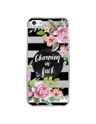 Coque iPhone 5/5S et SE Charming as Fuck Fleurs Transparente - Maryline Cazenave
