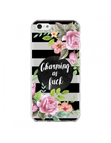 Coque iPhone 5C Charming as Fuck Fleurs Transparente - Maryline Cazenave