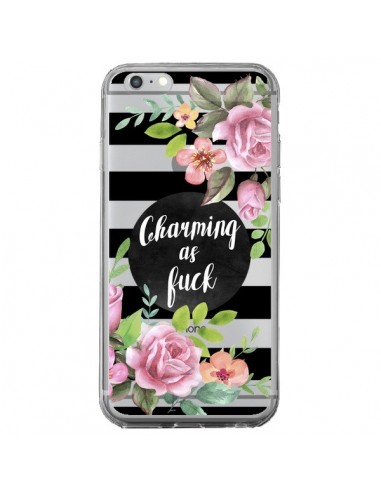Coque iPhone 6 Plus et 6S Plus Charming as Fuck Fleurs Transparente - Maryline Cazenave