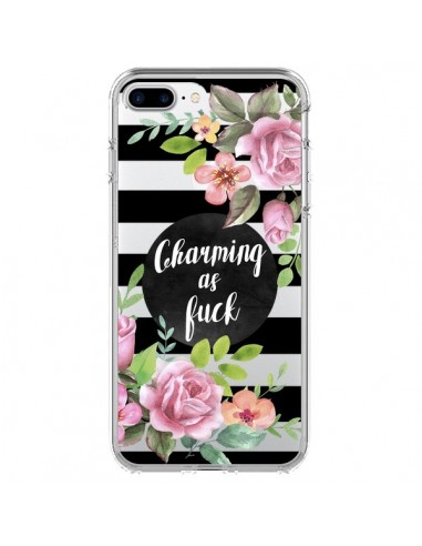 Coque iPhone 7 Plus et 8 Plus Charming as Fuck Fleurs Transparente - Maryline Cazenave