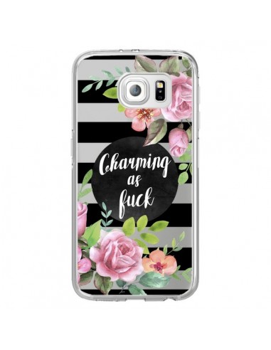 Coque Charming as Fuck Fleurs Transparente pour Samsung Galaxy S6 Edge - Maryline Cazenave