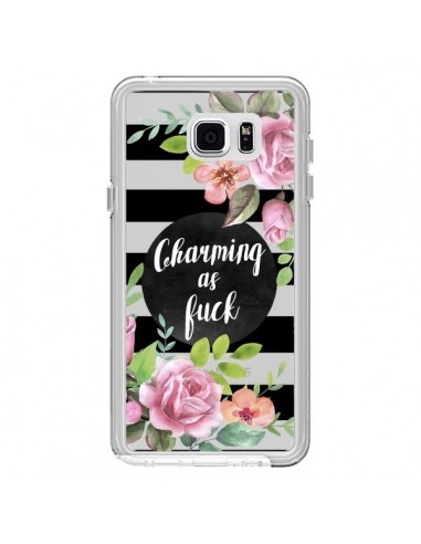 Coque Charming as Fuck Fleurs Transparente pour Samsung Galaxy Note 5 - Maryline Cazenave